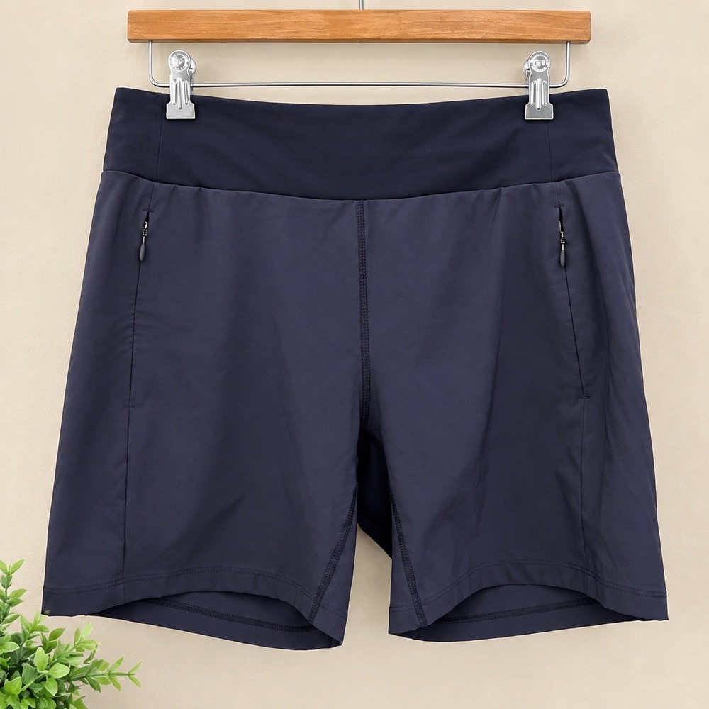 Columbia Women Navy Blue Active Hiking Athleisure Shorts Size Large Gorpcore